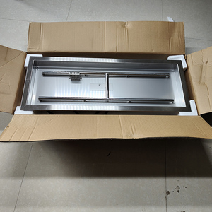 Brûleur de table à gaz rectangulaire en acier inoxydable à encastrer, foyer au propane au design contemporain pour usage extérieur - Product Image 2