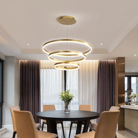 Moderne Simple Spirale Design Acrylique Doré Suspendus LED Lumières Résidentielles Salon Lustres Décoratifs Lampes Suspendues