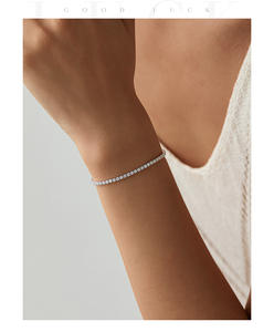 Cadena de tenis y anillo delicado de plata de ley 925 chapada en oro con circonita cúbica, estilo Hip Hop Bling, joyería de regalo - Product Image 5