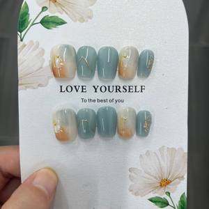 <span class=keywords><strong>Uñas</strong></span> Postizas Rojas para el Día <span class=keywords><strong>de</strong></span> San Valentín, <span class=keywords><strong>Uñas</strong></span> Artificiales Cortas con Cobertura Total, Diseño Cuadrado Almendrado, Hechas a Mano - Product Image 2