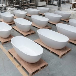 Baignoire autoportante en marbre acrylique luxueuse certifiée CUPC CE, chauffage à température constante, massage à bulles, 60 pouces, moderne - Product Image 6