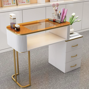 Tavolo da Manicure Professionale per Salone di Bellezza Mobile per Nail Art con Sedia Fornitura da Fabbrica in Legno con Cassetti Multipli - Product Image 2