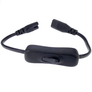 Câble d'alimentation 8 pouces <span class=keywords><strong>C7</strong></span> avec interrupteur marche/arrêt, rallonge IEC C8 vers <span class=keywords><strong>C7</strong></span> - Product Image 2