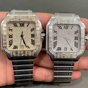 Reloj mecánico de diseño personalizado con incrustaciones, de fábrica, de alta gama, lujoso, para hombre, completamente negro, de carbono, silicona y piedra. - Product Image 1