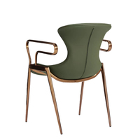 Chaise de salle à manger industrielle en cuir de style nordique, nouvelle et moderne, pour restaurant, café, cuisine, détente