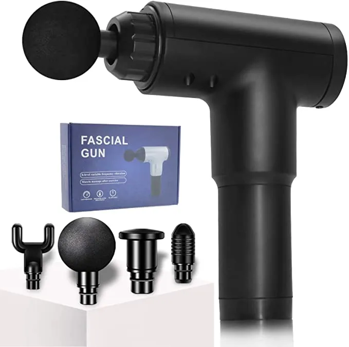 Harga Pabrik Atlet Tubuh Massager 2400Mah 30 Kecepatan 16Mm Panas Dalam Jaringan Otot Cordless Pijat Gun dengan 4 kepala