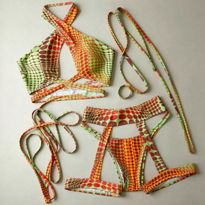 Conjunto de Bikini Personalizado para el Carnaval de Martes, Traje de Baño Monokini con Estampado de Piel de Serpiente para Mujer, Venta al por Mayor, Marca Privada OEM 2027 - Product Image 3
