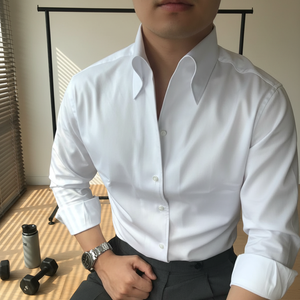 Chemise en coton pour homme, résistante aux plis, confortable et respirante, sur mesure, avec broderie personnalisée du nom - Product Image 5