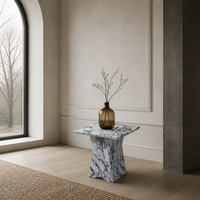 Table console de luxe en marbre blanc, moderne, carrée, brillante, imitation pierre, meubles de salon pour villa, hôtel, personnalisable