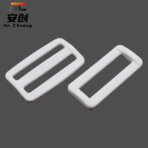 Hebilla de plástico blanca con forma de D, hebilla de tres posiciones con forma de D, hebilla cuadrada, hebilla para correa de hombro, hebilla para cinturón de bolso, POM - Product Image 2