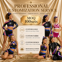 Tenue de Cheerleader Professionnelle Personnalisée avec Logo, Vêtement de Danse pour Spectacle, Costume de Compétition Pailleté, OEM ODM Vente en Gros