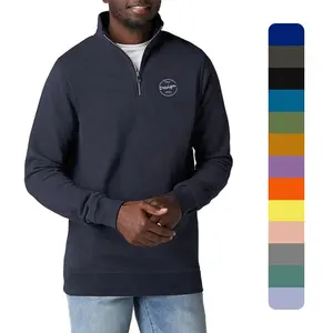 Fashion 1/4 Zipper Golf Pullover Oversize Cotton Hoodie Plain Turtleneck Unisex Crew Neck Quarter Half Zip Sweatshirt