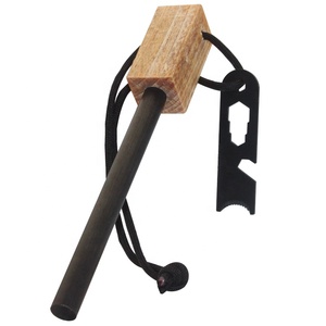 Equipo de supervivencia multiuso resistente, arrancador de fuego, resistente a la intemperie, ignífugo con mango de madera fatwood <span class=keywords><strong>tinder</strong></span> - Product Image 4