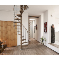 Système d'escalier en arc de haute qualité en acier galvanisé, construction en bois, design moderne pour résidence