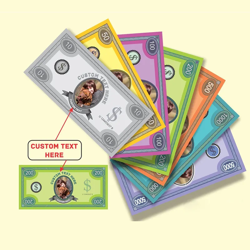 En kaliteli özel oyun para baskı kendi kağıt para ve kurulu oyun adet üretici para kağıt kurulu oyun için