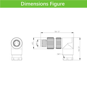 Connecteur plastique M8 4 broches 3 broches mâle, connecteur circulaire moulé sur mesure, étanche IP67, câble M8 - Product Image 3