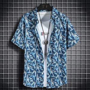 เสื้อเชิ้ตแขนสั้นพิมพ์ลายตัวอักษรสี่ด้านของผู้ชายเครื่องแต่งกายลำลองทรงหลวมแฟชั่นญี่ปุ่นสำหรับฤดูร้อน - Product Image 4