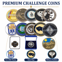 Moneda de desafío personalizada de doble cara esmaltada OEM ODM 3D 2D en relieve para bomberos, EMS, correcciónal, golf, conmemorativa, coleccionable, en caja