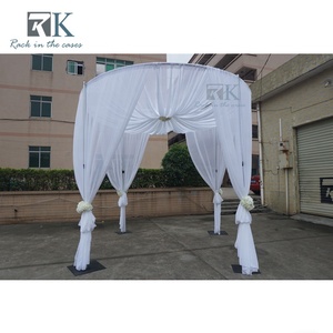 Elegant Yellow Round Canopy Pipe and Drape Kit for Outdoor Wedding Decor Detachable Metal Frame - Product Image 4