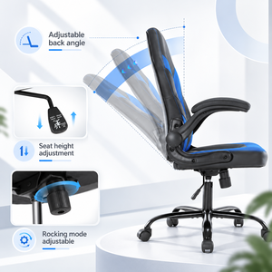 Silla de Oficina Ergonómica de Cuero PU al por Mayor, Silla Giratoria para Computadora y Juegos con Soporte Lumbar para Oficina en Casa - Product Image 5