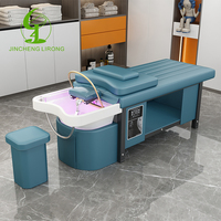 JINCHENG Mobilier de salon moderne multifonctionnel en céramique, lit de lavage de cheveux spa personnalisable avec bassin, table de massage thaïlandaise pour le lavage des cheveux en spa