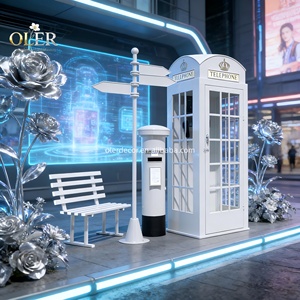 OLER fabbrica diretta su misura cabina telefonica rosa classico stile londra decorazioni di nozze economiche - Product Image 2