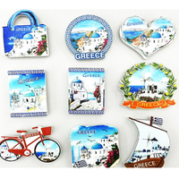 Aimant de réfrigérateur souvenir touristique en résine 3D Crète Santorin Grèce