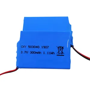 Bateria recarregável de polímero de lítio KC certificado IEC 62133 capacidade real 3.7V 300mAh 503040S