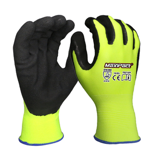 MaxiPact Fabricant en gros de gants de sécurité industriels personnalisés, de protection, de jardinage, en nitrile, sablés, antidérapants, robustes, EN388 4141X - Product Image 1