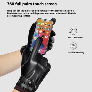 <span class=keywords><strong>Gants</strong></span> décontractés en cuir PU pour hommes pour l'<span class=keywords><strong>hiver</strong></span> <span class=keywords><strong>Gants</strong></span> anti-froid pour garder au chaud pour une utilisation quotidienne et en plein air pour le cyclisme - Product Image 2