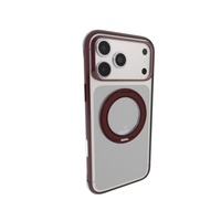 Casing Ponsel Warna Merah Anggur Ceri Desain Titik di Empat Sudut untuk iPhone 18 PRO