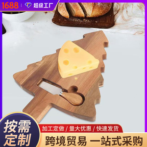 Portable wooden <b>Christmas</b> <b>tree</b> tray, irregular wooden plate, mini fruit and vegetable <b>table</b>, solid wood vegetable plate - Product Image 5