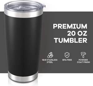 Gobelet isotherme personnalisé avec logo, 20 oz, en acier inoxydable, avec couvercle, pour les voyages - Product Image 3