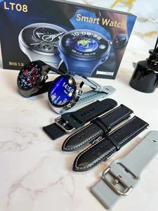 Montre connectée pas chère 2024 LT08 Hiwatch Plus App, écran rond de 1,5 pouce, appel BT, fréquence cardiaque, pression artérielle, 3 bracelets pour le <span class=keywords><strong>sport</strong></span>, hommes, LT08 Reloj Smartwatch - Product Image 4