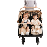 Poussette pour bébé à double landau légère avec caractéristiques de sécurité Poussette pour bébé à double siège pliable en gros pour enfants