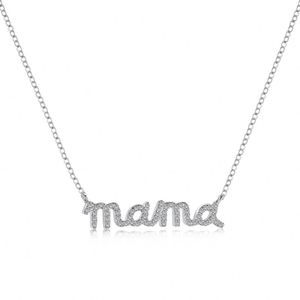 Collier pendentif Maman en argent sterling 925 avec zircon cubique 5A, bijoux tendance pour femme, cadeau pour la fête des mères - Product Image 1