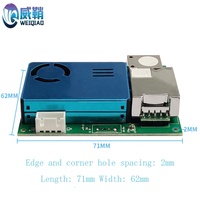 Modul Sensor Digital tujuh dalam satu untuk deteksi kualitas udara PM2, 5 suhu formaldehida CO2/TVOC dengan keluaran