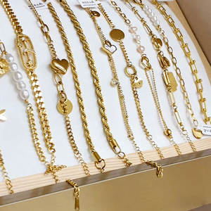 Pulseras y Brazaletes de Acero Inoxidable con Baño de Oro de 18k, Resistentes al Deslustre y al Agua, de Alta Calidad, para Mujer, Venta al Por Mayor - Product Image 1