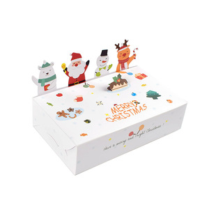 Caja de regalo navideña de lujo de alta gama, caja de recuerdo para fiesta de Navidad, caja de embalaje creativa para postres con diseño de Papá Noel y alce. - Product Image 4