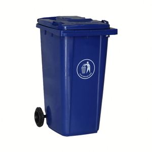 Poubelle extérieure en plastique personnalisable de 240 L en HDPE avec structure autoportante et couvercle inclus - Product Image 1