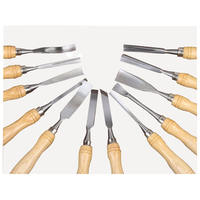 Ensemble de ciseaux de sculpture sur bois bricolage 12 pièces de haute qualité Spécifications complètes pour le travail du bois