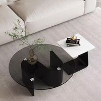 Vente directe d'usine, table basse en verre trempé et métal, durable, moderne, style luxe léger, pour salon