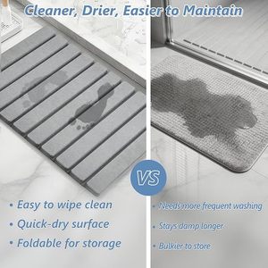 Alfombrilla de Baño Plegable Gris de Piedra, Alfombrilla de Tierra de Diatomeas Súper Absorbente, Alfombrilla Antideslizante de Secado Rápido <span class=keywords><strong>para</strong></span> Encimera de Cocina - Product Image 4