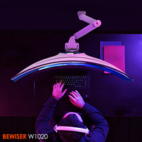 Nouveau bras de moniteur mural de grande taille, bras de moniteur de jeu robuste à ressort à gaz pour écran de jeu de 34 à 57 pouces (BEWISER W1020)
