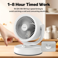 Ventilateur de table rechargeable de 8 pouces DC True 3D Air Swivel Circulator Stepless Speed Regulation Auto Oscillant Desk Fan