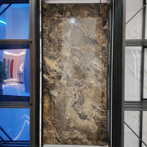 UV tre than gỗ Veneer PVC tấm đá cẩm thạch 1220*2600*3mm Damask tường bảng điều khiển cho hộ gia đình sử dụng thương mại không thấm nước bằng đá cẩm thạch - Product Image 6