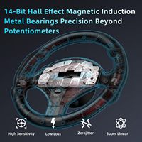 Setir Balap PC dengan Shifter Pola-H 6-Percepatan dan Pedal Linear |   Sistem Kemudi Linear Efek Hall, 270 ° /450 ° /900 °   Pengalihan Sudut