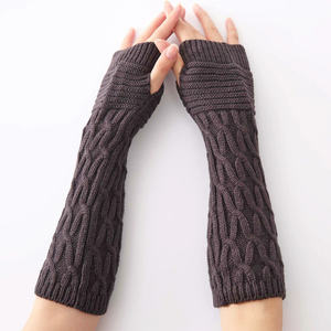 Moufles d'hiver pour femmes-Manchettes en tricot-<span class=keywords><strong>Fine</strong></span> Casual Soft Girls Goth Clothes Punk Gothic Long Fingerless Gloves - Product Image 3