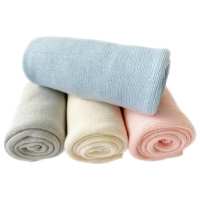 Couverture pour bébé en coton biologique OEM, tricotée, 100% coton, écologique, rose, bleu, couverture d'emmaillotage pour bébé, couverture de réception pour nouveau-nés
