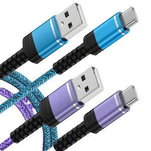 Câble de charge USB Type C en nylon 1,8 m (lot de 3) pour <span class=keywords><strong>iPhone</strong></span> 17/16 Series, S25 Ultra/A17/A16, Pixel 10 Pro - 3,1 A - Product Image 1